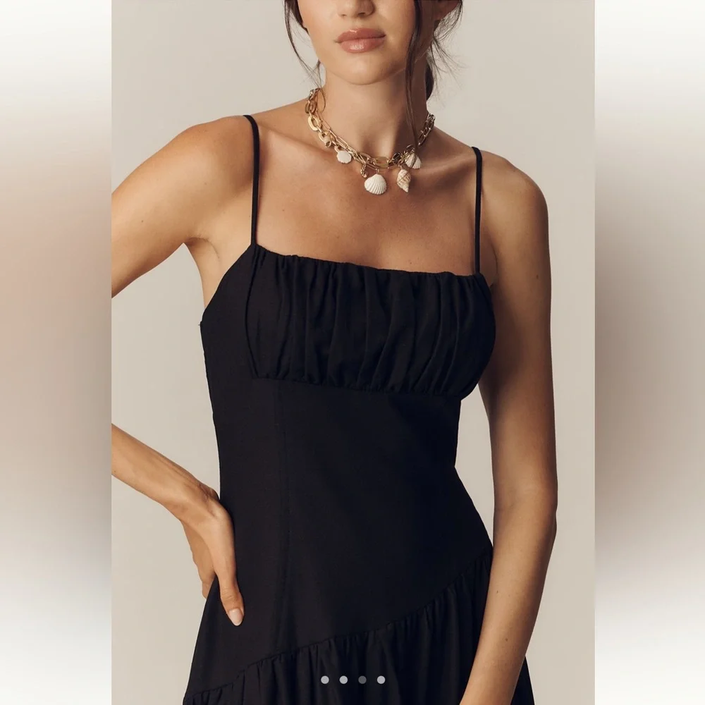 NWT LISA SAYS GAH DROP WAIST MIDI DRESS- BLACK - Picture 3 of 3